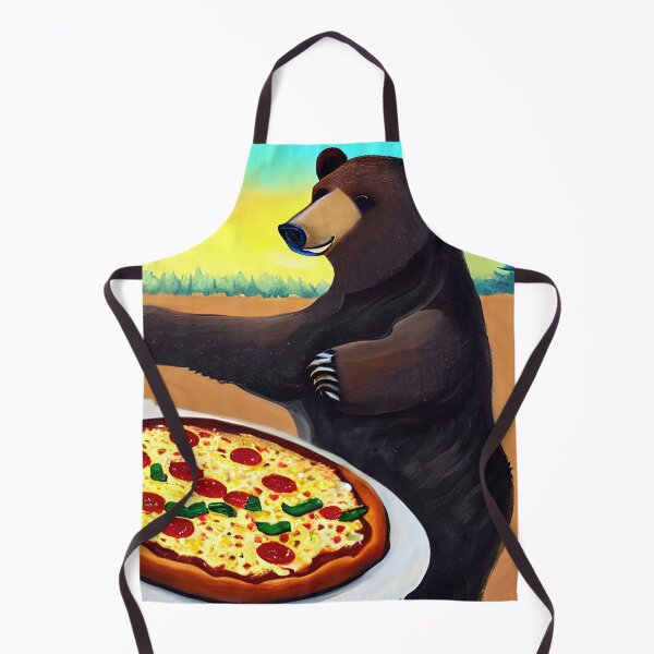 Item preview, Bear eating pizza and drinking painting designed and sold by lalylaura.