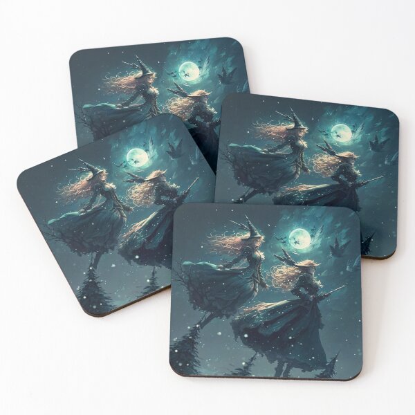 Item preview, Winter Magic Flying Witches designed and sold by NevermoreFalls.