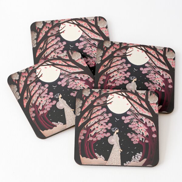 Item preview, Lunar Moon Scene Pink Leaves designed and sold by Juliascutecornr.