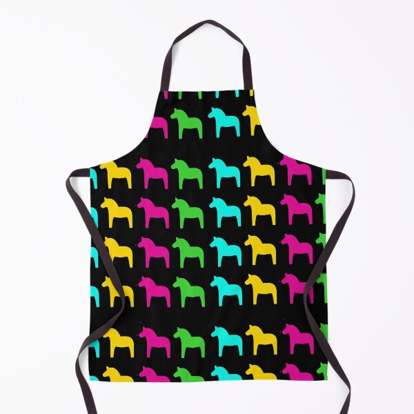 Item preview, Colorful Scandinavian Dala Horse Pattern Pink Blue Green Yellow designed and sold by funnytshirtemp.