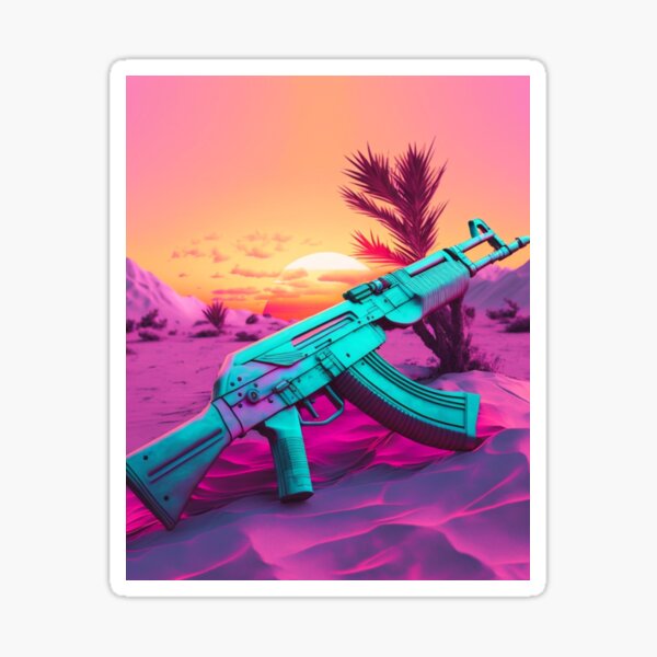 Artikel-Vorschau von Sunset AK-47: Eine Waffe im Sand bei Sonnenuntergang, designt und verkauft von AkoSiEss.