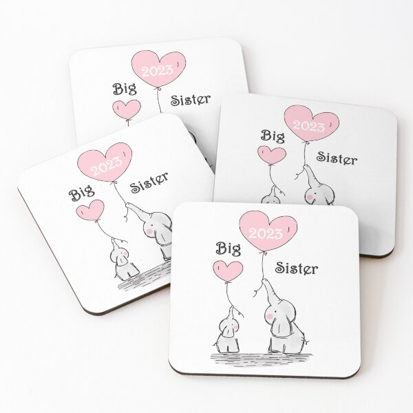 Item preview, Big sister 2023 cute elephants siblings little sister brother baby birth pregnancy happy mom designed and sold by DOM-Shop.