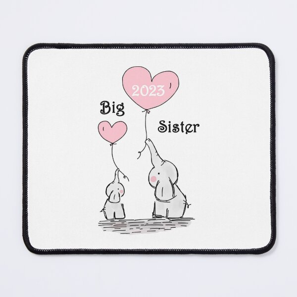 Item preview, Big sister 2023 cute elephants siblings little sister brother baby birth pregnancy happy mom designed and sold by DOM-Shop.