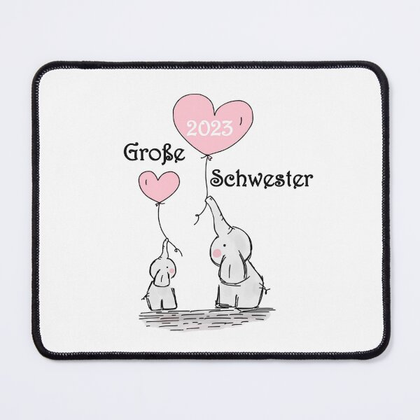 Item preview, Big sister 2023 german cute elephant siblings little sister brother baby birth pregnancy happy mom designed and sold by DOM-Shop.
