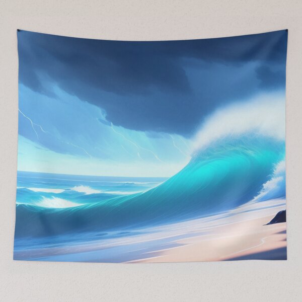 Item preview, Ocean Storm Waves | Beautiful Landscapes | Original Digital Art designed and sold by ArtworkbyEmmy.