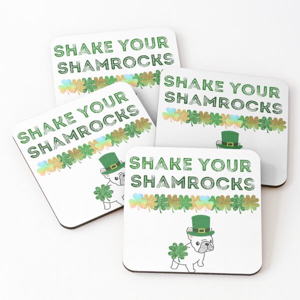 Item preview, Shake your Shamrocks. Shamrocks and French Bulldogs designed and sold by Doggymadness.