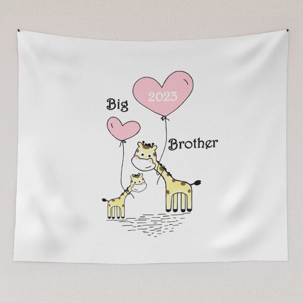Item preview, Big brother 2023 English cute giraffes siblings little sister brother baby birth pregnancy happy mother designed and sold by DOM-Shop.