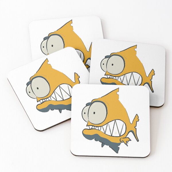 Item preview,  id53-8 Orange Piranha, Fish, Cute Fish, Funny Fish, Funny Animals, Surprised Fish, Confused Piranha, Scared Piranha, Big Eyes, Beautiful Teeth, Laughing, Excited, Dangerous Fish, Sea creatures designed and sold by bcbutika.