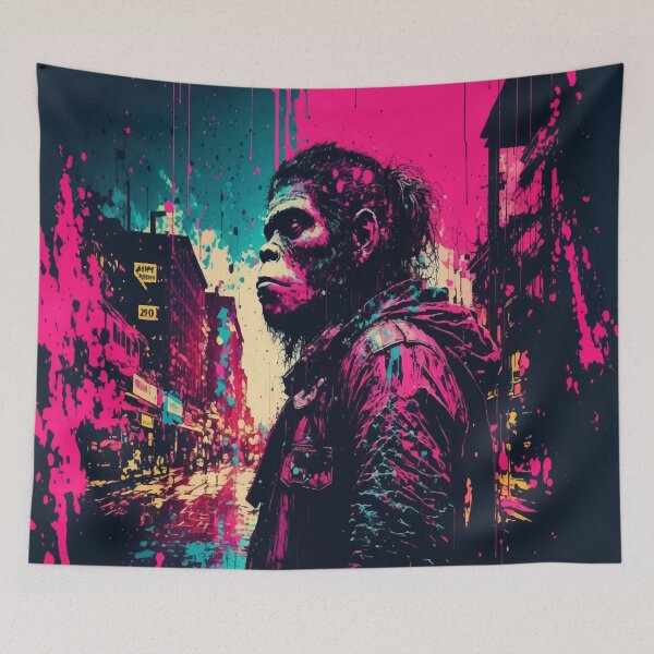 Item preview, "Urban Melancholy: A Monkey's Perspective on City Life" designed and sold by ProactiveMode.