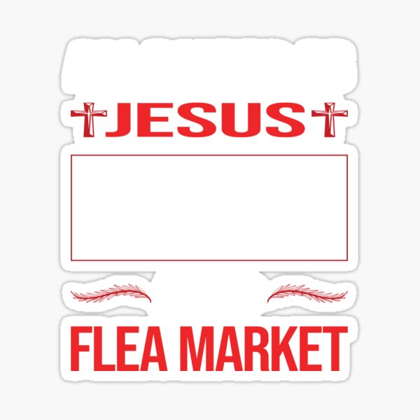 Vista previa del artículo con la obra «Mercado de pulgas de Jesús divertido», diseñado y vendido por DougPoulos.