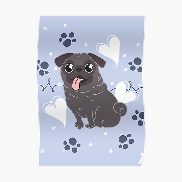 Pósters: Cachorro Amor Pug Animados | Redbubble Pósters: Cachorro Amor Pug Animados | Redbubble