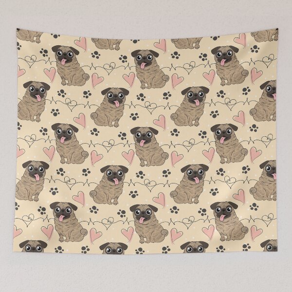 Item preview, LOVE Brindle Pug designed and sold by Lulupainting.