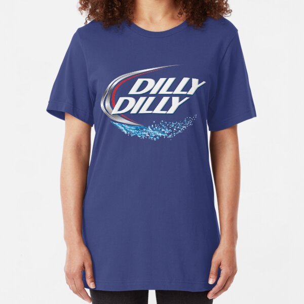 Bud Light Dilly Dilly Box Logo Navy Tee Shirt Blue