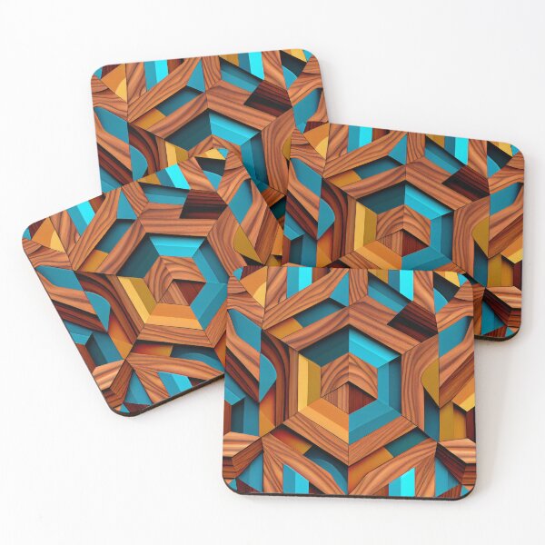 Item preview, Irregular Wood Saturated Geometric Transitional Pattern Digital Painting designed and sold by CodeAndColors.