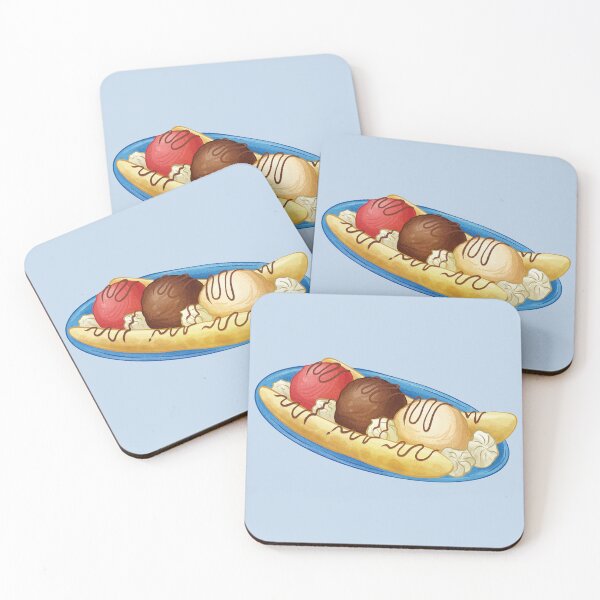 Item preview, Bowl of Strawberry Chocolate and Vanilla Banana Split Ice Cream designed and sold by Alicia Chee.