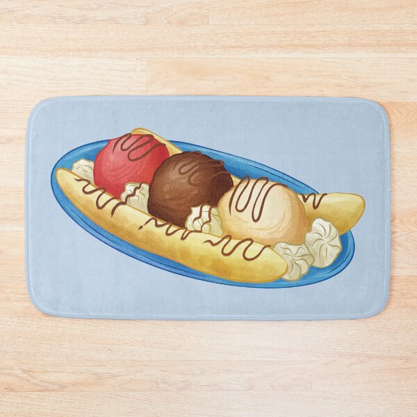 Item preview, Bowl of Strawberry Chocolate and Vanilla Banana Split Ice Cream designed and sold by Alicia Chee.
