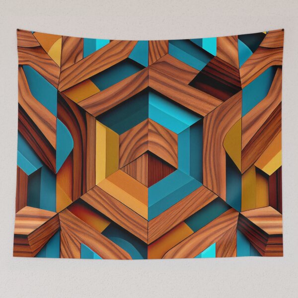 Item preview, Irregular Wood Saturated Geometric Transitional Pattern Digital Painting designed and sold by CodeAndColors.