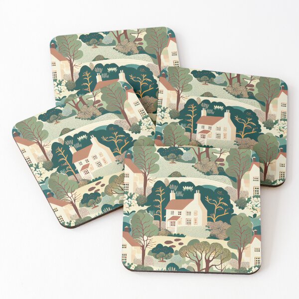Artikelvorschau, Drawn English Countryside Chic Pattern Digital Painting entworfen und verkauft von CodeAndColors.