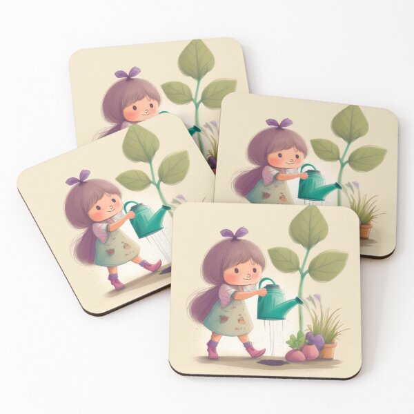 Item preview, Cute Girl Watering Her Plants designed and sold by istoriadesign.