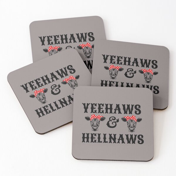 Item preview, Yeehaws & Hellnaws Cows with Red Bandana design in Western style designed and sold by tranquilbeach.