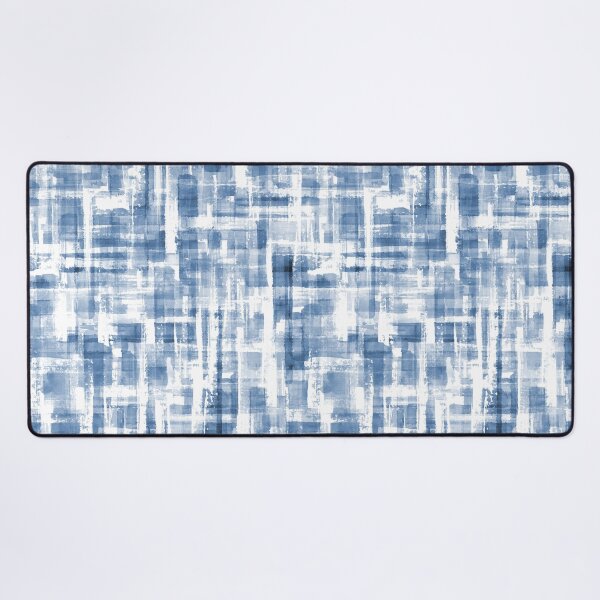 Item preview, Abstract grunge geometric shapes contemporary art blue navy indigo color seamless pattern designed and sold by olgersart.