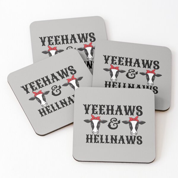 Item preview, Yeehaws & Hellnaws Cartoon Cows with Red Bandana design in Western style designed and sold by tranquilbeach.