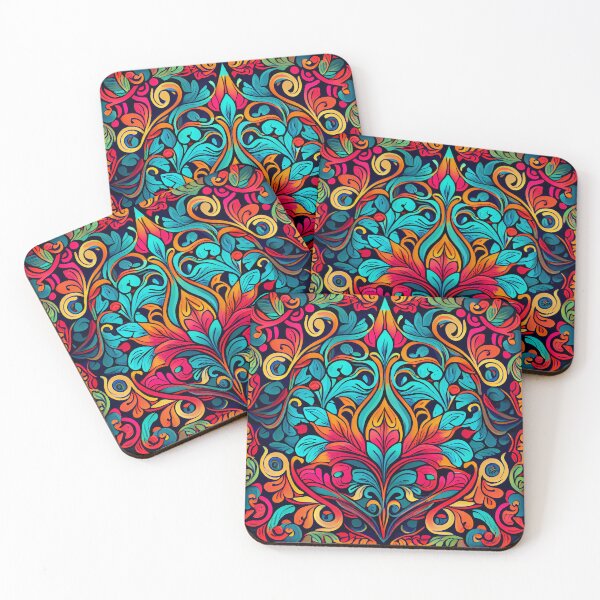 Item preview, Dense Sketched Vibrant Traditional Pattern Digital Painting designed and sold by CodeAndColors.