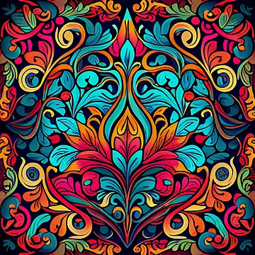 Vorschaubild zum Design Dense Sketched Vibrant Traditional Pattern Digital Painting von CodeAndColors