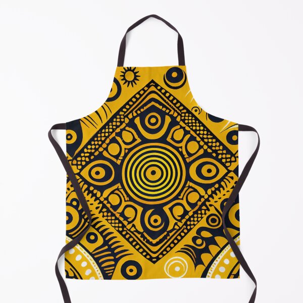 Aperçu de l'œuvre Happy Yellow African Pattern Digital Painting créée et vendue par CodeAndColors.
