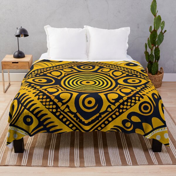 Item preview, Happy Yellow African Pattern Digital Painting designed and sold by CodeAndColors.