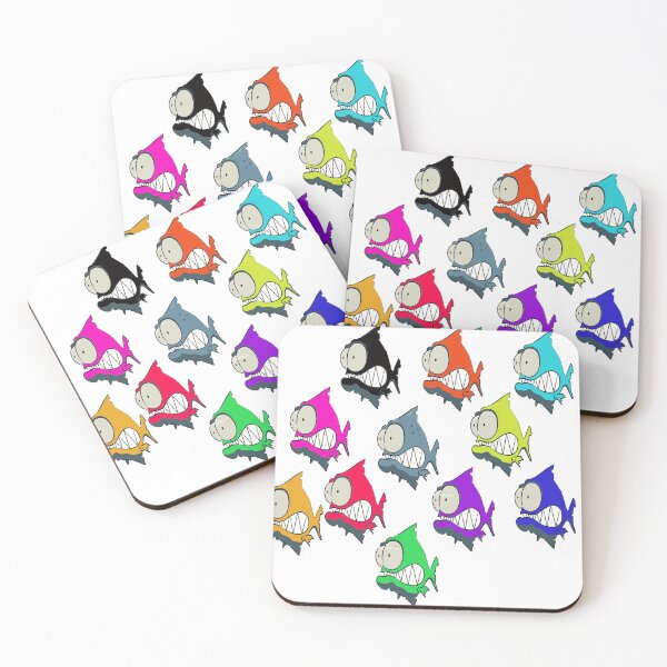 Item preview, id53-11  Colorful Piranha, Fish, Cute Fish, Funny Fish, Funny Animals, Surprised Fish, Confused Piranha, Scared Piranha, Big Eyes, Beautiful Teeth, Laughing, Excited, Dangerous Fish, Sea creatures designed and sold by bcbutika.