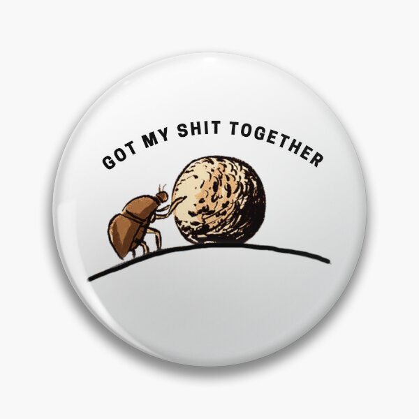 Item preview, Dung Bettle 'Got my Shit Together' Sticker Sisyphus designed and sold by Itis-Whatitis.