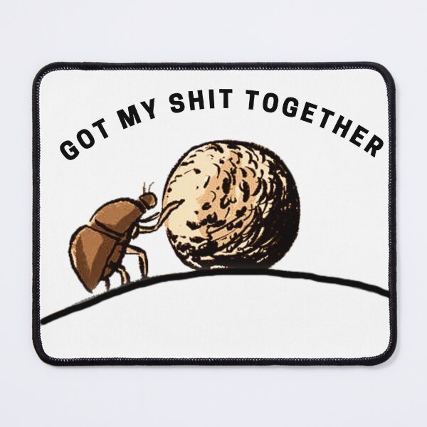 Item preview, Dung Bettle 'Got my Shit Together' Sticker Sisyphus designed and sold by Itis-Whatitis.