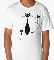 Black cats family Long T-Shirt