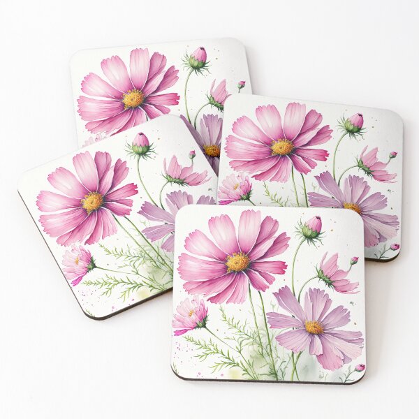 Artikelvorschau, Rosa Kosmosblumen entworfen und verkauft von Vanover Designs.