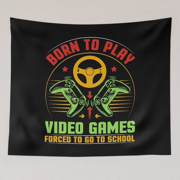 Item preview, Born To Play Video Games Forced To Go To School Great Gift For Video Game Lovers Funny Gamers designed and sold by naworas.