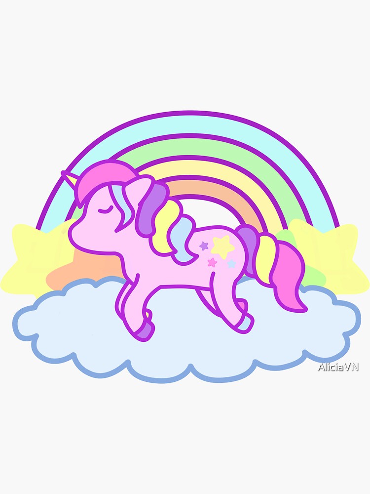 "rainbow unicorn" Sticker for Sale by AliciaVN Redbubble