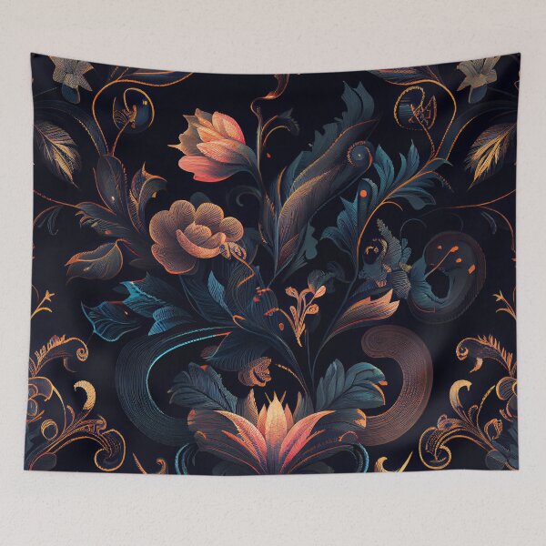 Item preview, Dark Classic Maximalist Pattern Digital Painting designed and sold by CodeAndColors.