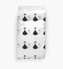 Black cat silhouette Duvet Cover