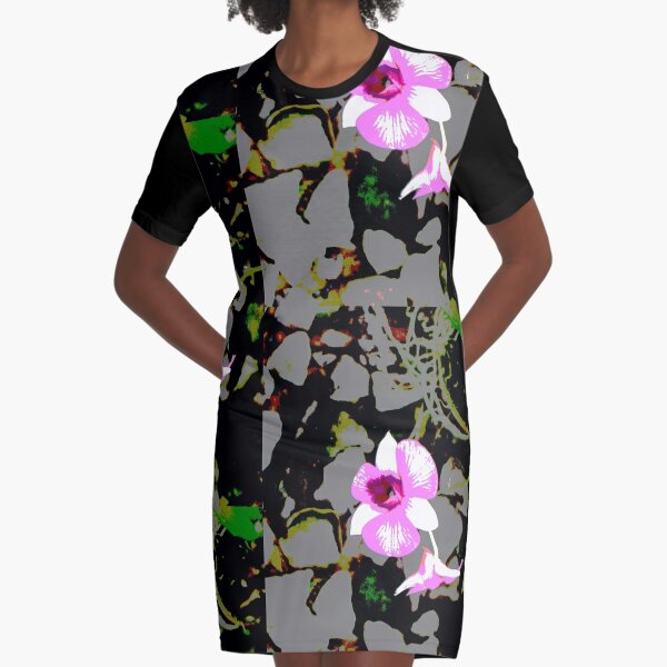 Singapore Orchid Graphic T-Shirt Dress