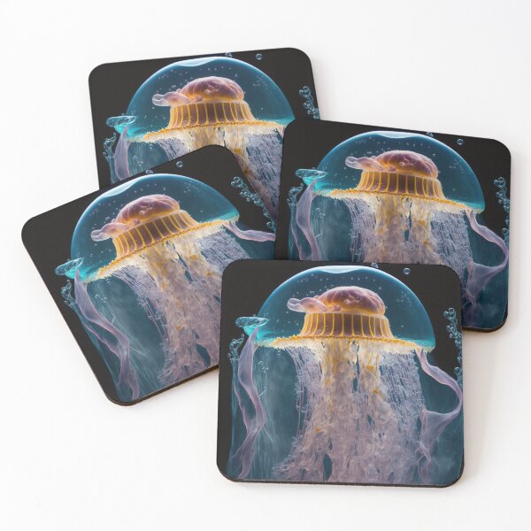 Item preview, Jellyfish Harmony: A serene display of oceanic art designed and sold by AstralArtisan.