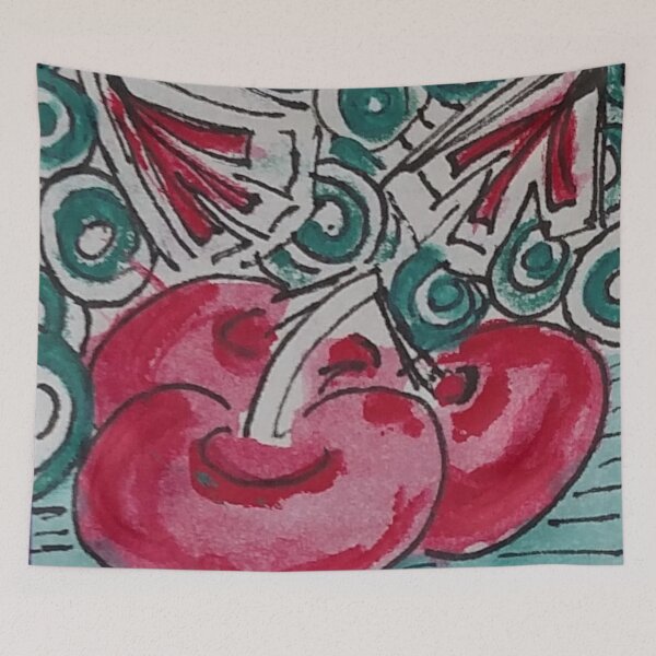 Item preview, "Cherries" Zentangle 261 designed and sold by CCWillow.