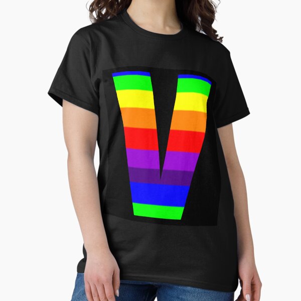 Item preview, The Letter V Rainbow on Black 5748 designed and sold by Art in My Loft.