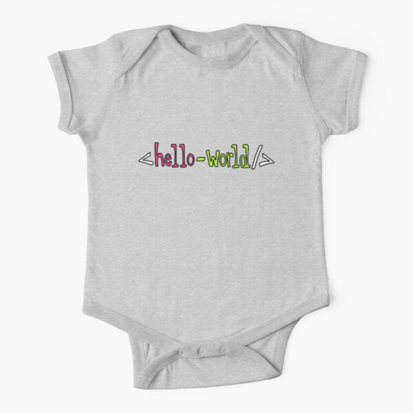 Hello World Geeky Pun Short Sleeve Baby One-Piece