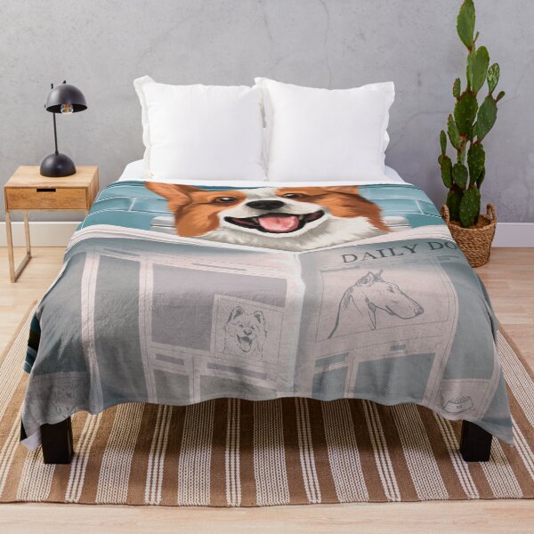 Item preview, Corgi on the Can smiling reading newspaper Daily Dog on the toilet designed and sold by MindChirp.