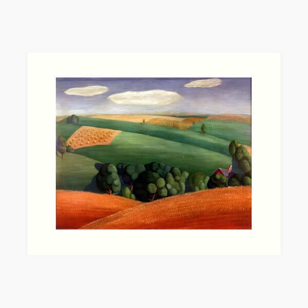 Aperçu de l'œuvre Ferme paysagère Grant Wood créée et vendue par TeeARTHY.