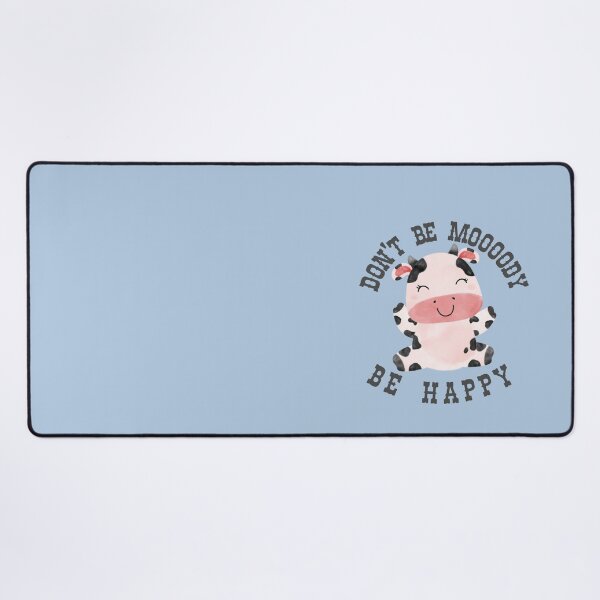 Item preview, Don't Be Moody Cow Be Happy Pink Cow design on a cloud designed and sold by tranquilbeach.