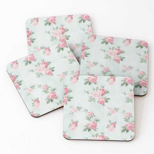 Item preview, Pink and Teal Shabby Chic Vintage Roses  designed and sold by BluePlanet.