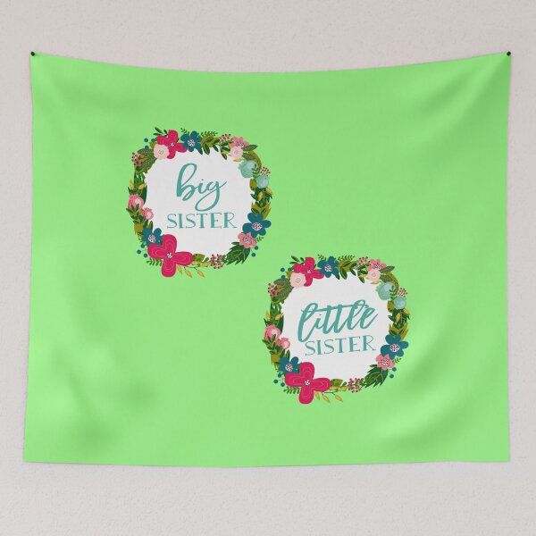 Item preview, Big Sister Little Sister Floral Wreath Stickers designed and sold by EmmanuelAndrew.
