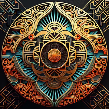 Vorschaubild zum Design Futuristic Asian Pattern Digital Painting von CodeAndColors